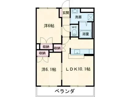 KINGS COAT(2LDK/2階)の間取り写真