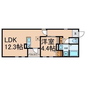 グランレーヴ大曽根(1LDK/2階)の間取り写真