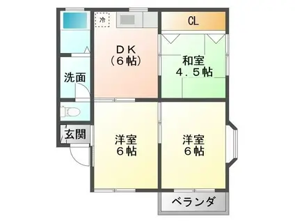 サニーヒル堂崎(3DK/1階)の間取り写真