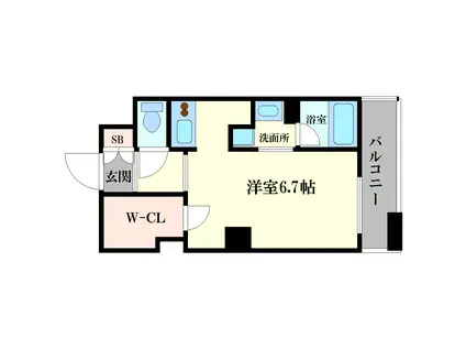 グランツ西大橋(1K/6階)の間取り写真