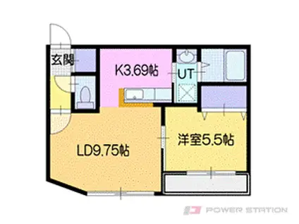 レジデンス5C(1LDK/5階)の間取り写真