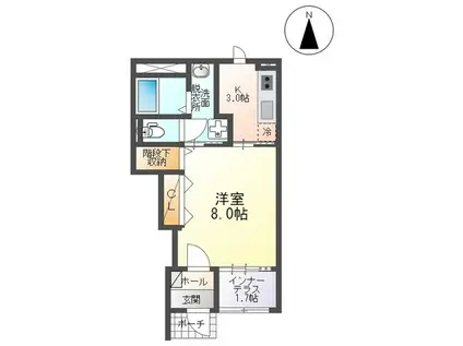 メゾン・モナミ(1K/1階)の間取り写真