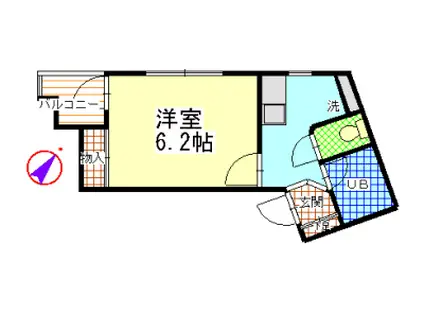 ピュア三軒茶屋(1K/3階)の間取り写真