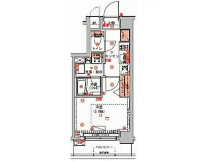 ハーモニーレジデンス東京ウエスト(1K/5階)の間取り写真