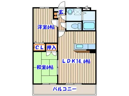 MSKコートII(2LDK/4階)の間取り写真