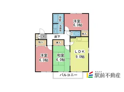 エスポワール木原(3DK/2階)の間取り写真