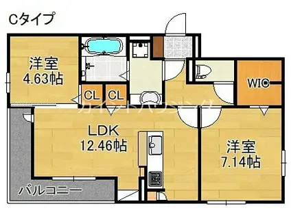 MAISON ESPOIR(2LDK/1階)の間取り写真