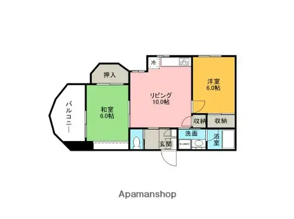 サンパレスさくら(2LDK/3階)の間取り写真