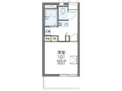 レオパレスエヴァーグリーン白幡II(1K/2階)の間取り写真