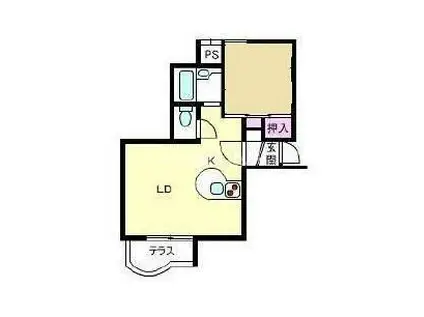 FISTA駅南(1LDK/2階)の間取り写真