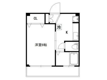 田端新町1丁目ビル(1K/3階)の間取り写真