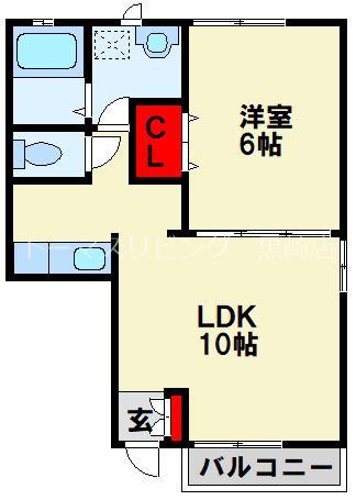 ファミリーヒルズ星ヶ丘 I(1LDK/1階)の間取り写真