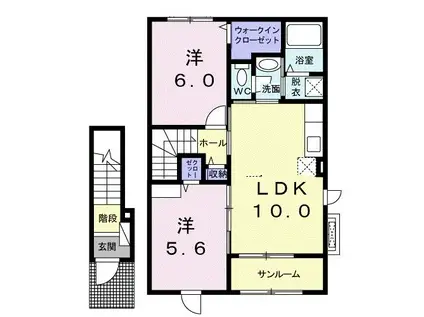 モリーニ・F(2LDK/2階)の間取り写真