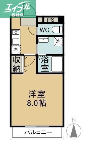 コスモ21(1K/3階)の間取り写真