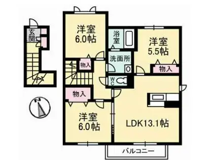 エスポワール・ルミネ(3LDK/2階)の間取り写真