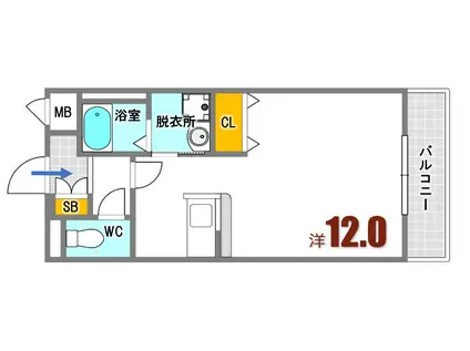 ルピナスクレストSAKA(ワンルーム/1階)の間取り写真