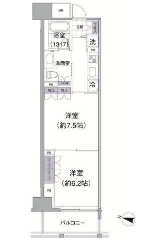 アビティ目黒(2K/2階)の間取り写真