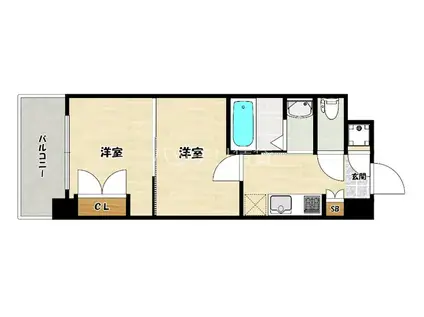 NO.102 CLUB ORIENT(2K/7階)の間取り写真