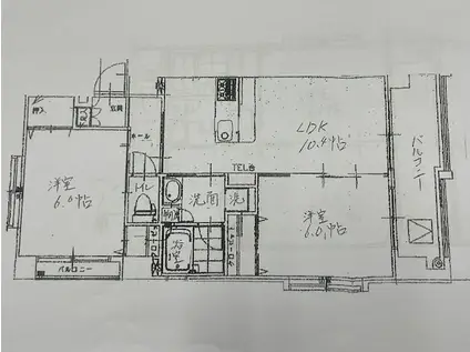 レジデンス光・上之園(2LDK/3階)の間取り写真
