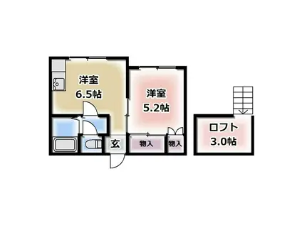 ランス豊四季(1DK/1階)の間取り写真