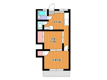 大里マンション(2K/2階)の間取り写真