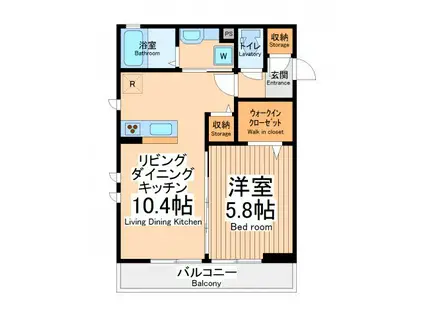 ディールームスエロ(1LDK/2階)の間取り写真