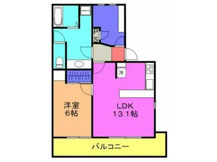 フィオーレコリーナ(1LDK/1階)の間取り写真