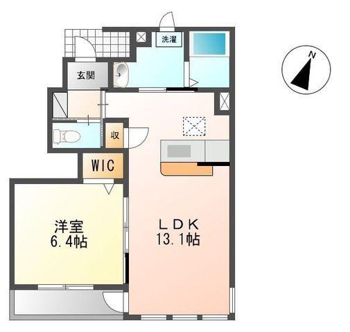 フローリッシュ・ガーデン(1LDK/1階)の間取り写真