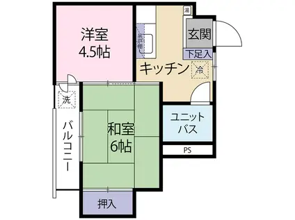 長谷川ビル(2K/2階)の間取り写真