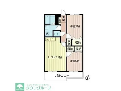 ラボーセジュール小金井(2LDK/1階)の間取り写真