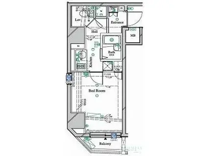 ARTESSIMO LINK BERIS(1K/3階)の間取り写真