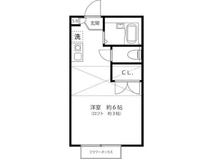 カーサ横浜青葉(1K/1階)の間取り写真