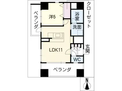MARCHE V(1LDK/9階)の間取り写真