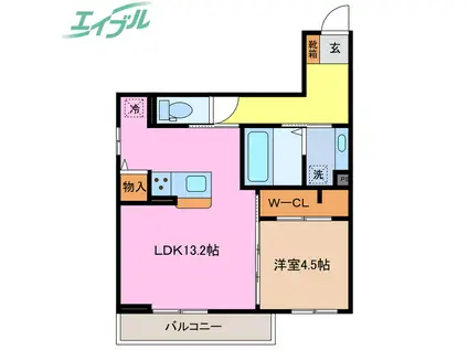 レーヴソレイユ(1LDK/2階)の間取り写真