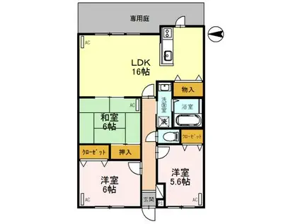 ラフィネ・マノワール(3LDK/1階)の間取り写真