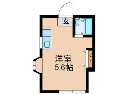 サンハウス(ワンルーム/1階)の間取り写真