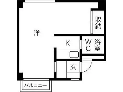 アサヒコートハウス(1K/4階)の間取り写真