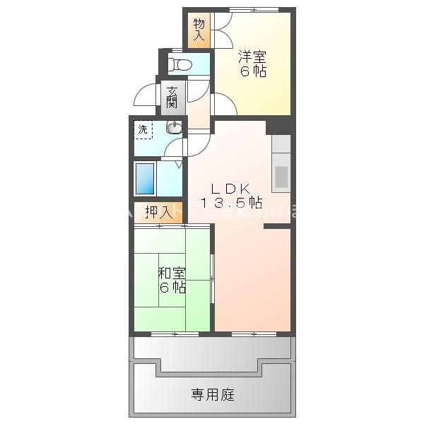 センチュリーコート(2LDK/1階)の間取り写真