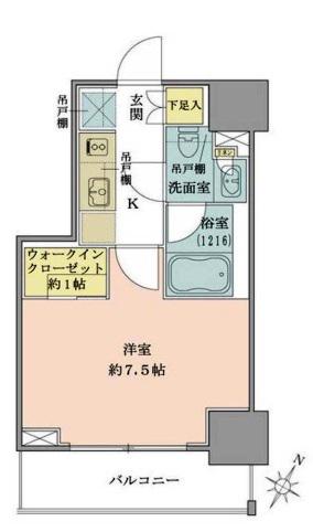ザ・パークワンズ品川戸越(1K/10階)の間取り写真