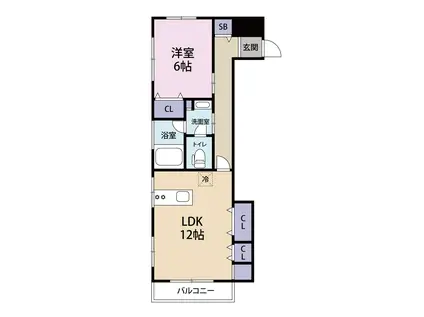 田園調布マンション(1LDK/2階)の間取り写真