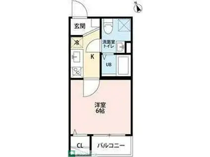 ジャルダン黒川(1K/3階)の間取り写真