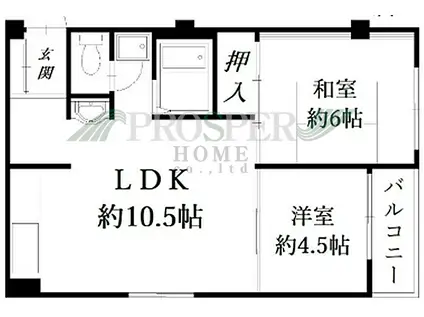 プリオール舟橋(2LDK/7階)の間取り写真