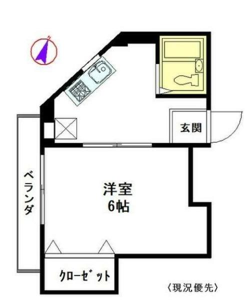 コーポサカモト(1K/3階)の間取り写真