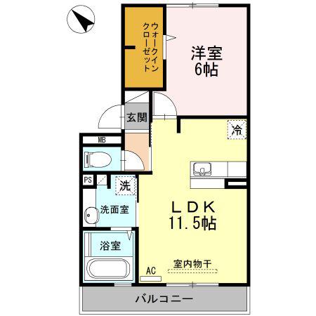 フェリックス(1LDK/3階)の間取り写真