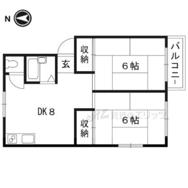 光荘(2DK/1階)の間取り写真