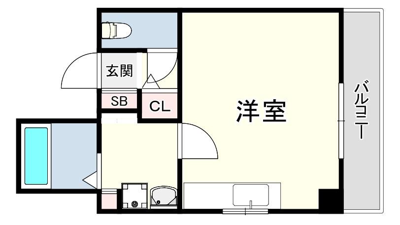 ダイアパレス新神戸(ワンルーム/5階)の間取り写真