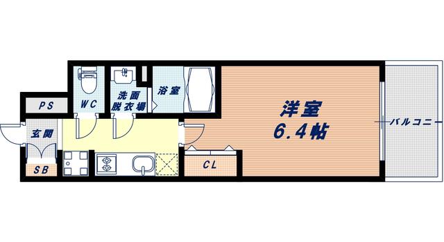 プレサンスOSAKA DOMECITYビーツ(1K/3階)の間取り写真