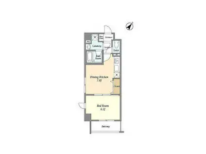 エスト・リュミエール(1DK/4階)の間取り写真