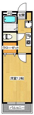 セレーノ高尾(1K/2階)の間取り写真