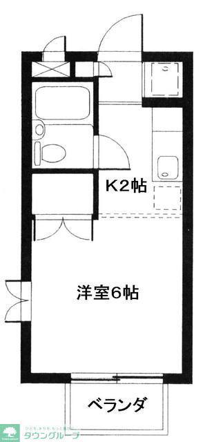 エスターテ湘南(1K/2階)の間取り写真